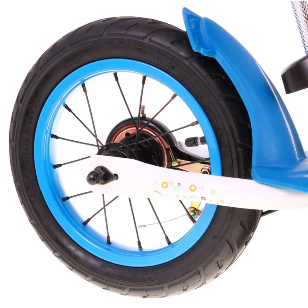 Bicicleta fara pedale cu frana, suport picioare, roti gonflabile, Balancer SporTrike - Albastru [5]