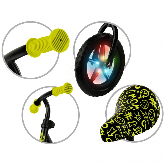 Bicicleta fara pedale cu LED Kidwell REBEL - Neon Yellow [4]