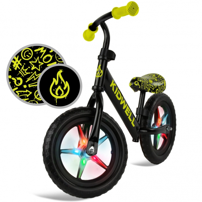 Bicicleta fara pedale cu LED Kidwell REBEL - Neon Yellow [6]