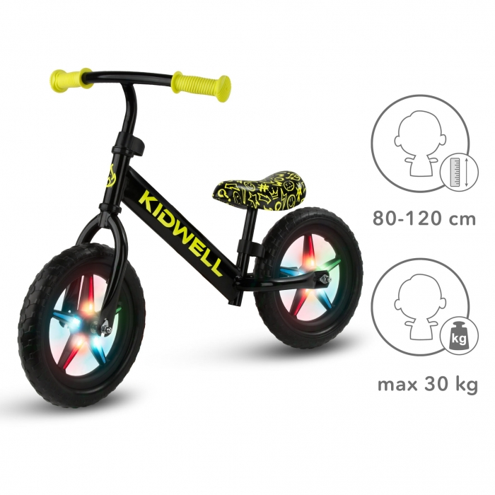 Bicicleta fara pedale cu LED Kidwell REBEL - Neon Yellow [5]