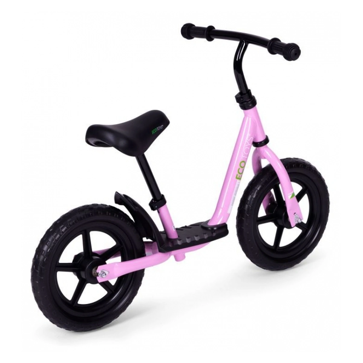 Bicicleta fara pedale cu platforma si roti din spuma EVA Ecotoys - Roz [3]