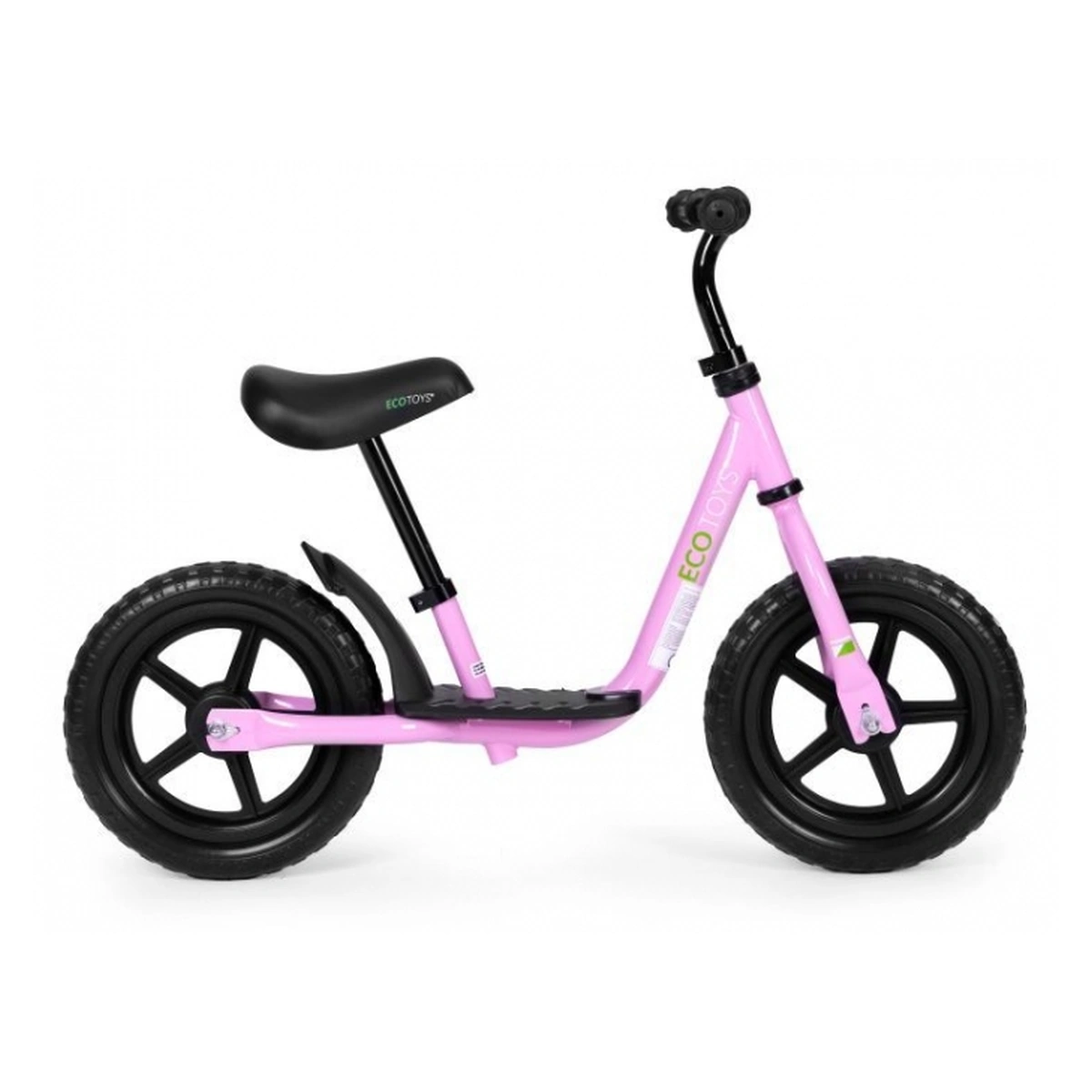 Bicicleta fara pedale cu platforma si roti din spuma EVA Ecotoys - Roz [2]