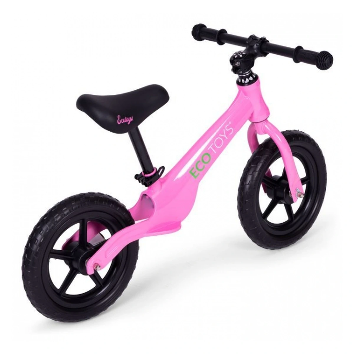 Bicicleta fara pedale cu roti din spuma EVA Ecotoys - Roz [3]
