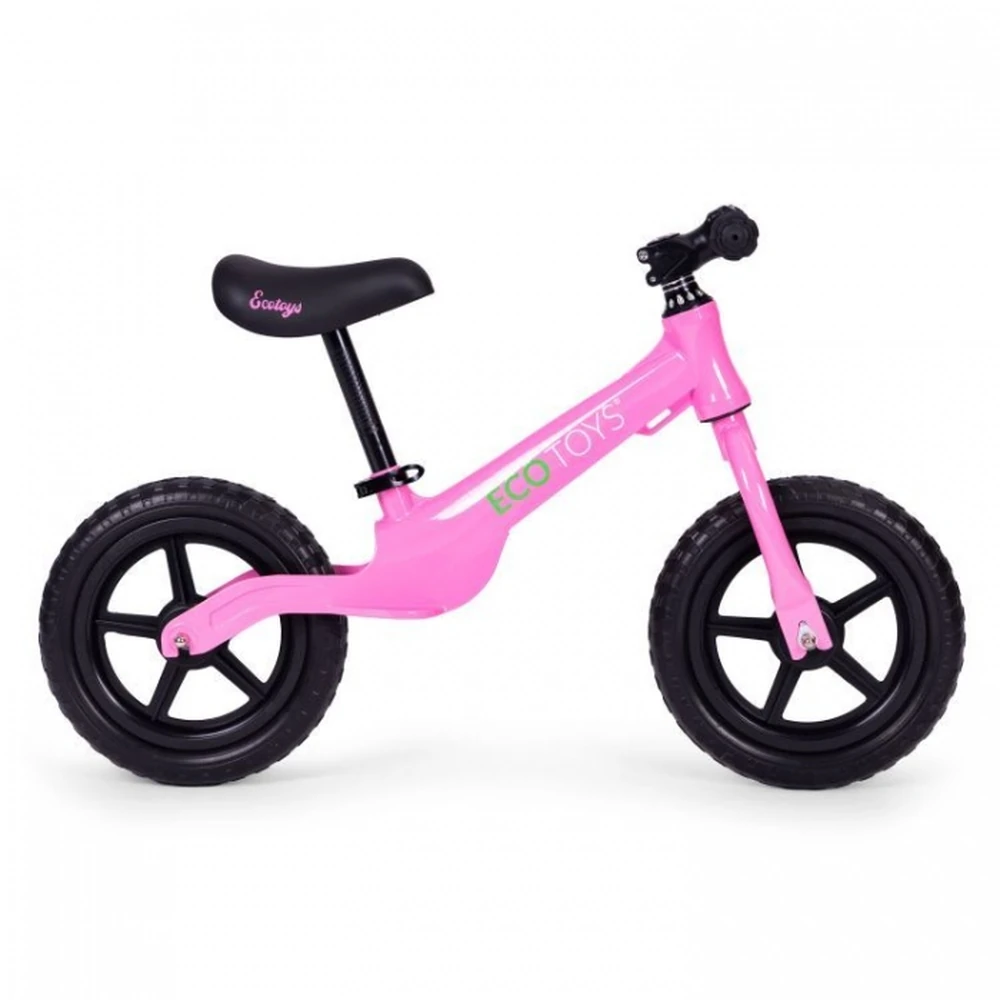Bicicleta fara pedale cu roti din spuma EVA Ecotoys - Roz [2]