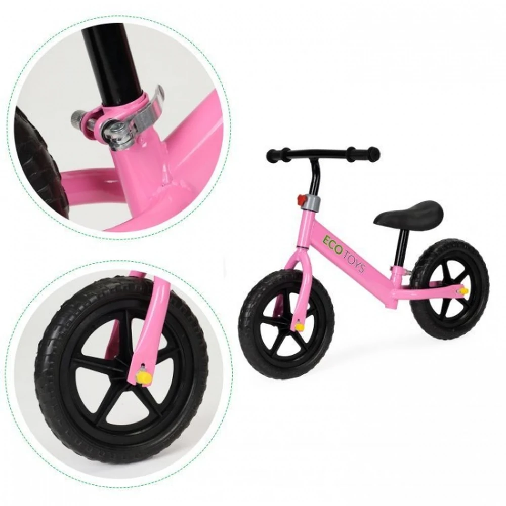 Bicicleta fara pedale cu roti din spuma EVA JM-763 - Roz [4]