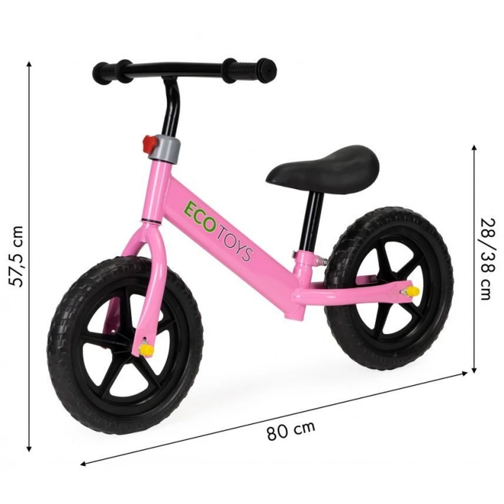 Bicicleta fara pedale cu roti din spuma EVA JM-763 - Roz [5]