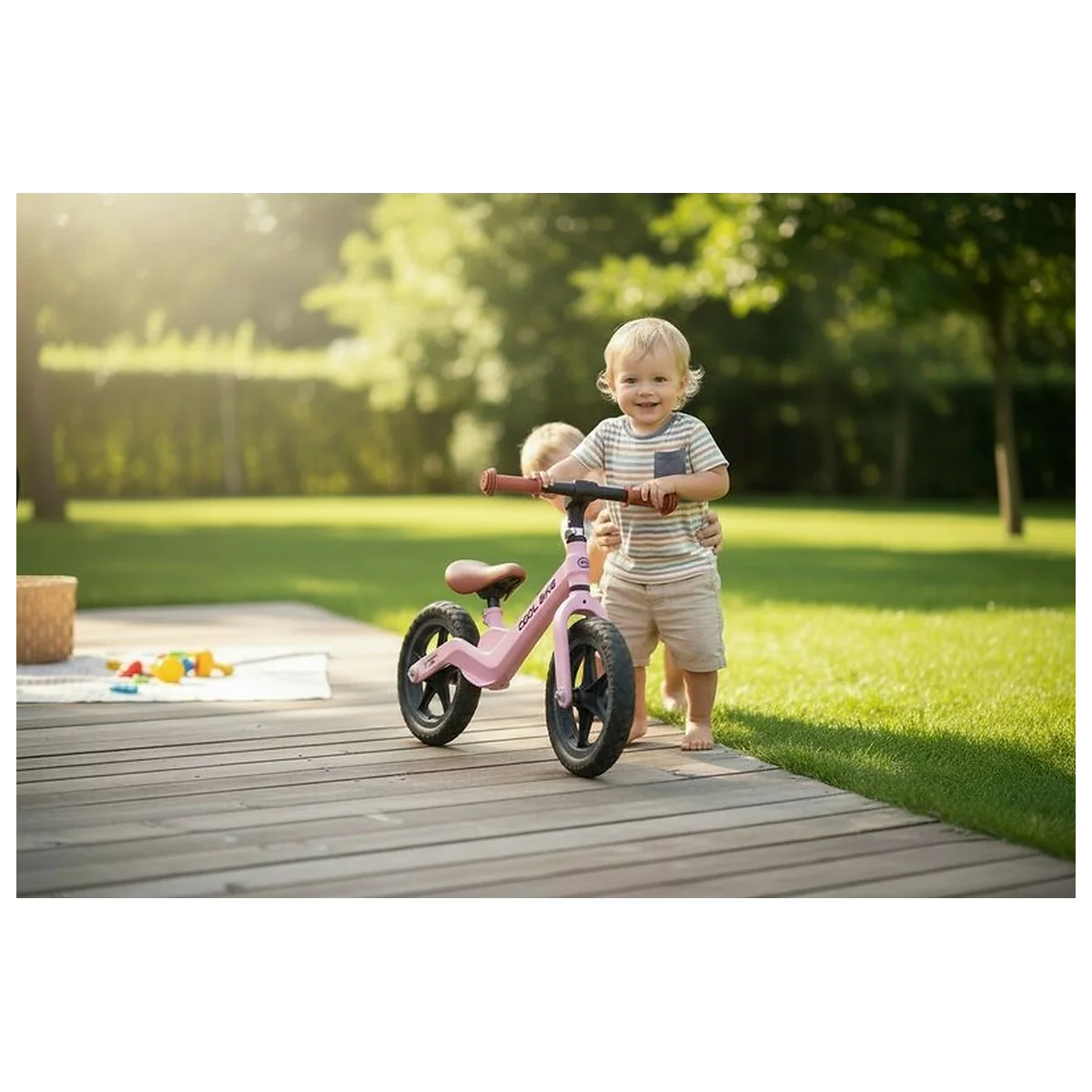 Bicicleta fara pedale, Free2Move, Cool Bike, Cu ghidon si sa reglabile, Roti din EVA, Pana in 30 Kg, Roti 12 inch, 24 luni+, Verde [3]