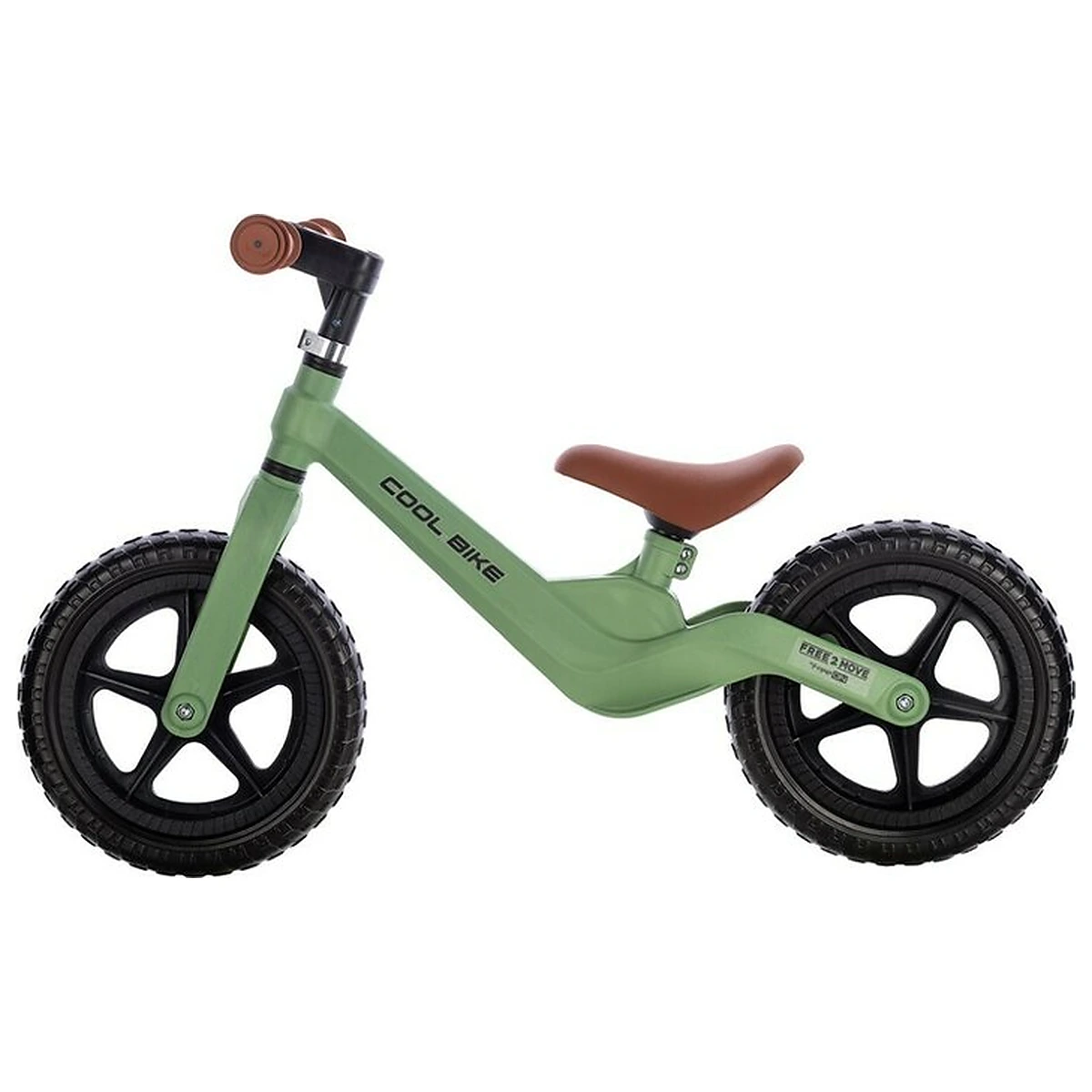 Bicicleta fara pedale, Free2Move, Cool Bike, Cu ghidon si sa reglabile, Roti din EVA, Pana in 30 Kg, Roti 12 inch, 24 luni+, Verde [2]