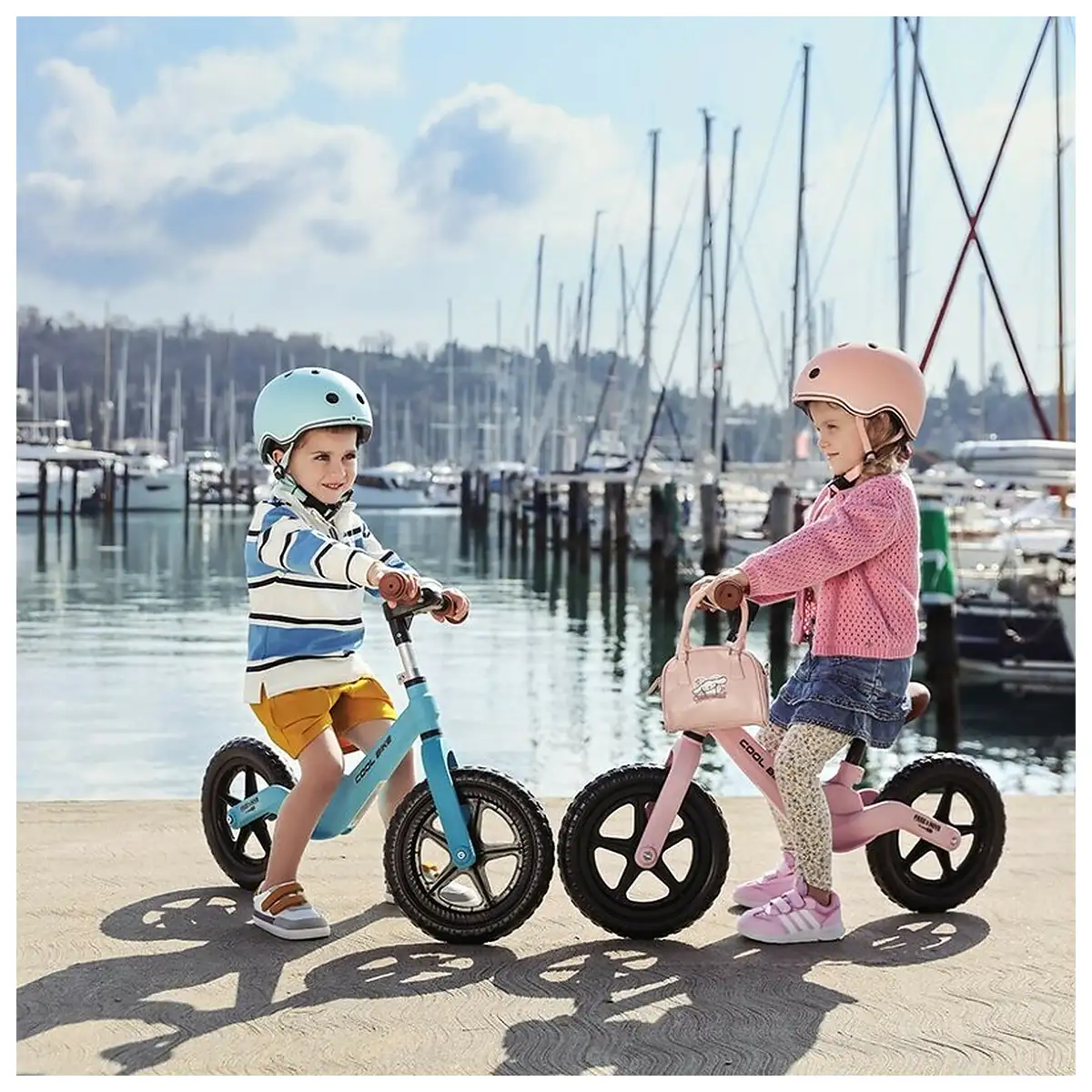 Bicicleta fara pedale, Free2Move, Cool Bike, Cu ghidon si sa reglabile, Roti din EVA, Pana in 30 Kg, Roti 12 inch, 24 luni+, Verde [4]