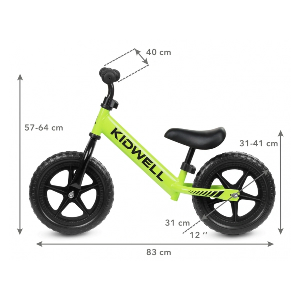 Bicicleta fara pedale Kidwell Rebel, Verde [6]