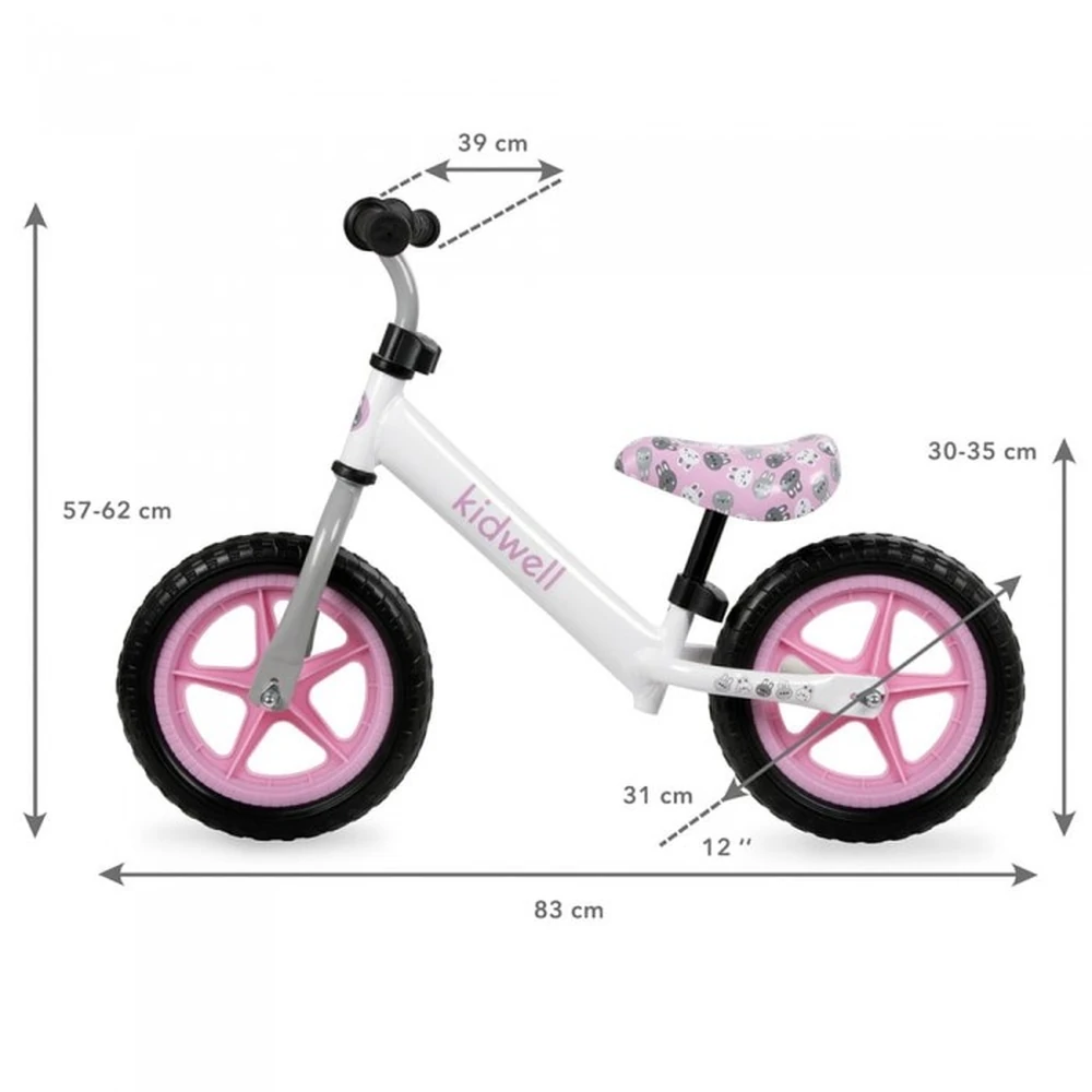 Bicicleta fara pedale Kidwell Rebel White Bunny [7]