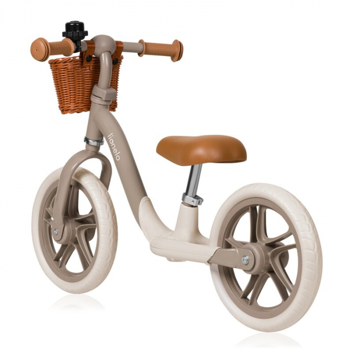 Bicicleta fara pedale, Lionelo, Alex Plus, Usoara, Include cos depozitare si sonerie, 12 inch, Beige Sand [3]