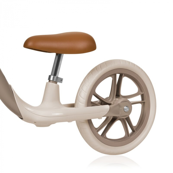 Bicicleta fara pedale, Lionelo, Alex Plus, Usoara, Include cos depozitare si sonerie, 12 inch, Beige Sand [5]