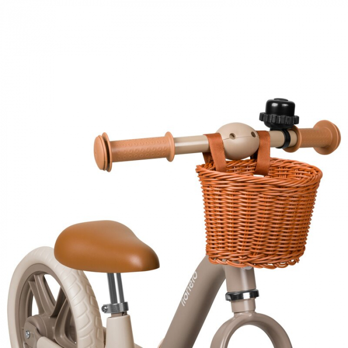 Bicicleta fara pedale, Lionelo, Alex Plus, Usoara, Include cos depozitare si sonerie, 12 inch, Beige Sand [7]