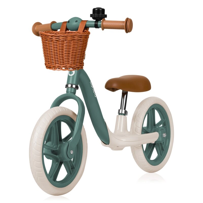 Bicicleta fara pedale, Lionelo, Alex Plus, Usoara, Cu ghidon si sa reglabile, Include cos depozitare si sonerie, Din otel, Cu roti din spuma EVA, 12 inch, Green Forest [1]
