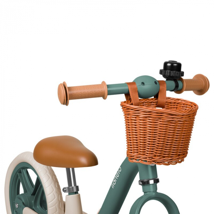 Bicicleta fara pedale, Lionelo, Alex Plus, Usoara, Cu ghidon si sa reglabile, Include cos depozitare si sonerie, Din otel, Cu roti din spuma EVA, 12 inch, Green Forest [7]