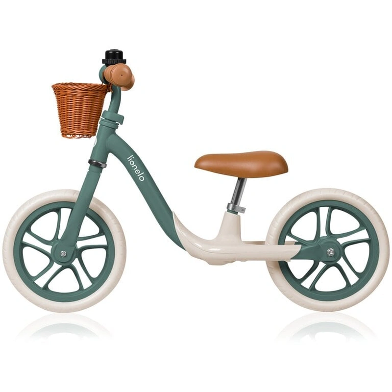 Bicicleta fara pedale, Lionelo, Alex Plus, Usoara, Cu ghidon si sa reglabile, Include cos depozitare si sonerie, Din otel, Cu roti din spuma EVA, 12 inch, Green Forest [4]