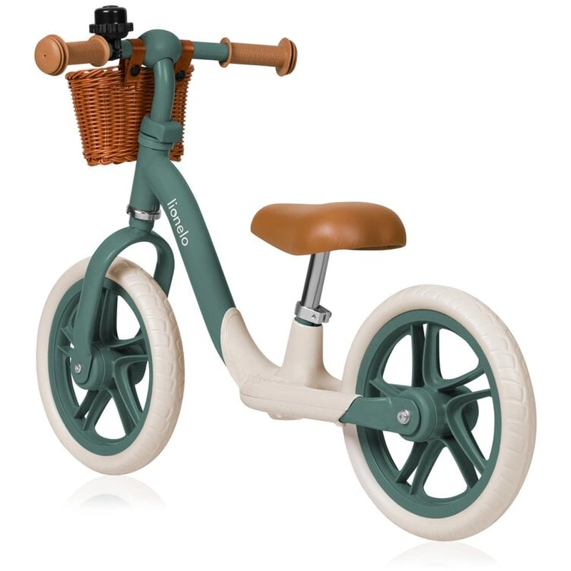 Bicicleta fara pedale, Lionelo, Alex Plus, Usoara, Cu ghidon si sa reglabile, Include cos depozitare si sonerie, Din otel, Cu roti din spuma EVA, 12 inch, Green Forest [3]