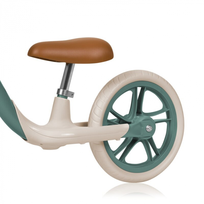 Bicicleta fara pedale, Lionelo, Alex Plus, Usoara, Cu ghidon si sa reglabile, Include cos depozitare si sonerie, Din otel, Cu roti din spuma EVA, 12 inch, Green Forest [5]
