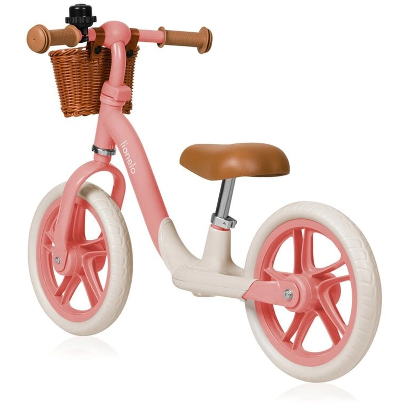 Bicicleta fara pedale, Lionelo, Alex Plus, Usoara, Cu ghidon si sa reglabile, Include cos depozitare si sonerie, Din otel, Cu roti din spuma EVA, 12 inch, Pink Rose [3]
