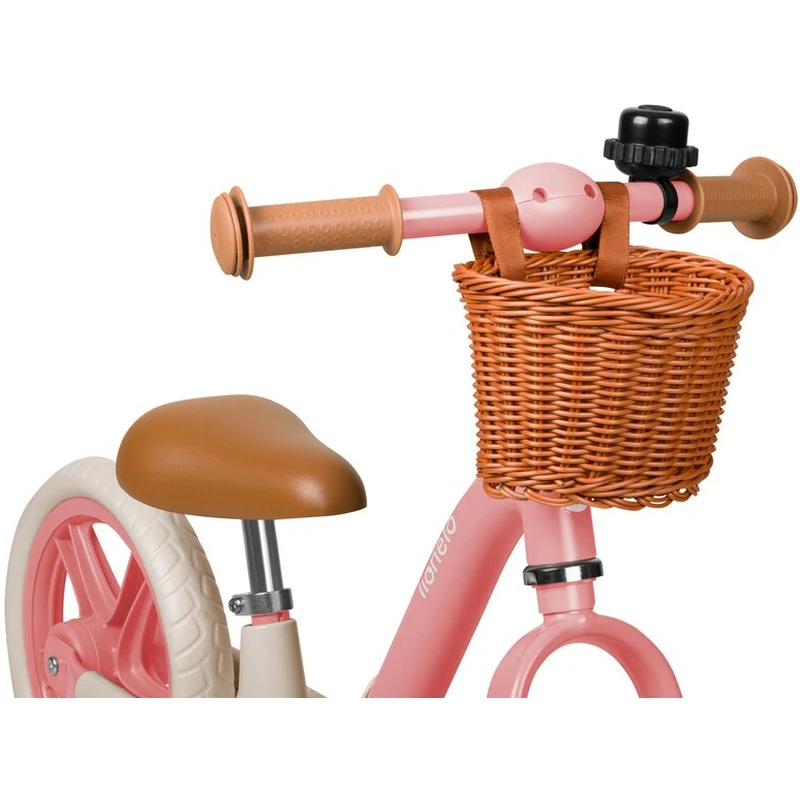 Bicicleta fara pedale, Lionelo, Alex Plus, Usoara, Cu ghidon si sa reglabile, Include cos depozitare si sonerie, Din otel, Cu roti din spuma EVA, 12 inch, Pink Rose [7]