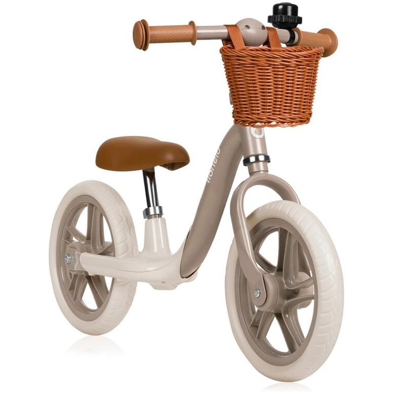 Bicicleta fara pedale, Lionelo, Alex Plus, Usoara, Include cos depozitare si sonerie, 12 inch, Beige Sand [2]