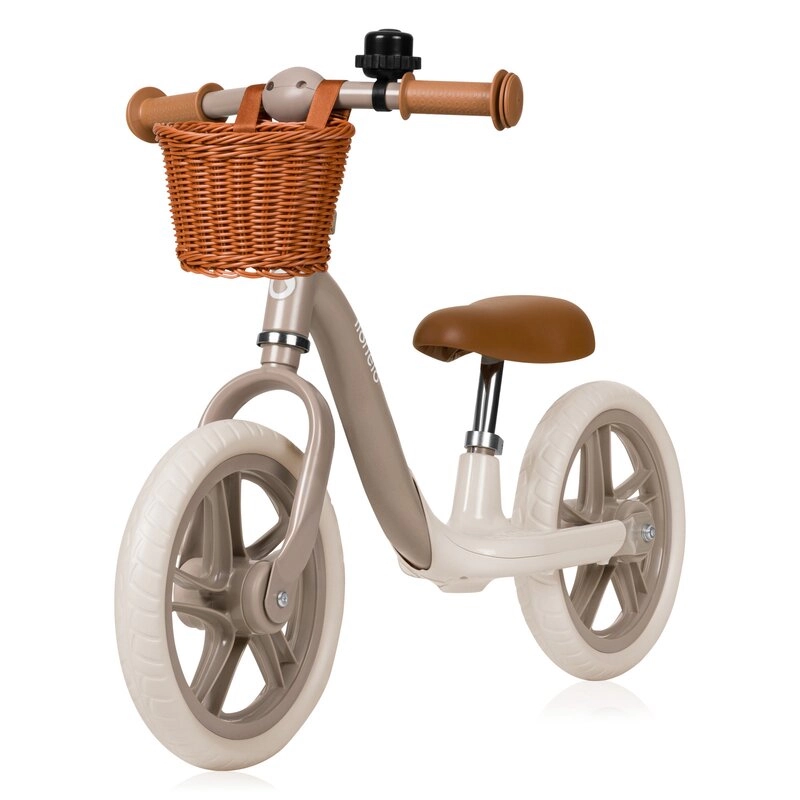 Bicicleta fara pedale, Lionelo, Alex Plus, Usoara, Include cos depozitare si sonerie, 12 inch, Beige Sand [1]