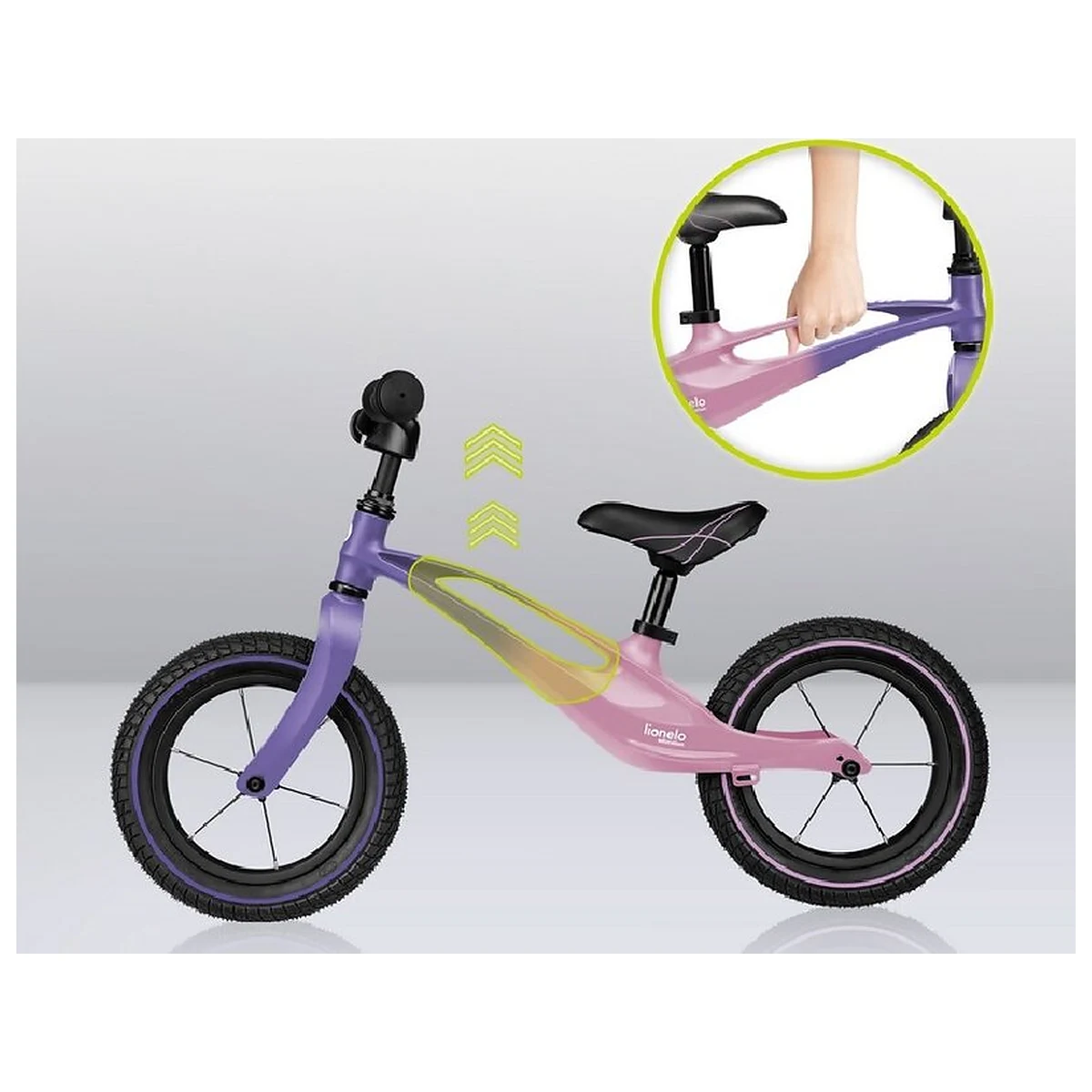 Bicicleta fara pedale, Lionelo, Bart Air, Usoara, Cu roti gonflabile, Cu cadru din magneziu, Cu ghidon si sa reglabile, [10]