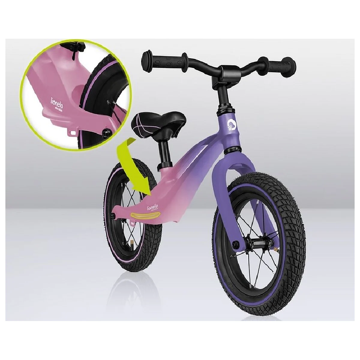 Bicicleta fara pedale, Lionelo, Bart Air, Usoara, Cu roti gonflabile, Cu cadru din magneziu, Cu ghidon si sa reglabile, [11]