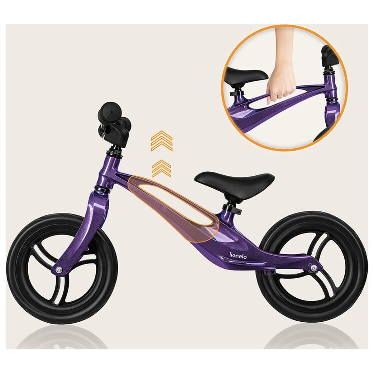 Bicicleta fara pedale, Lionelo, Bart, Usoara, Cu cadru din magneziu, Cu ghidon si sa reglabile, Greutate 3 Kg, 12 inch, [7]