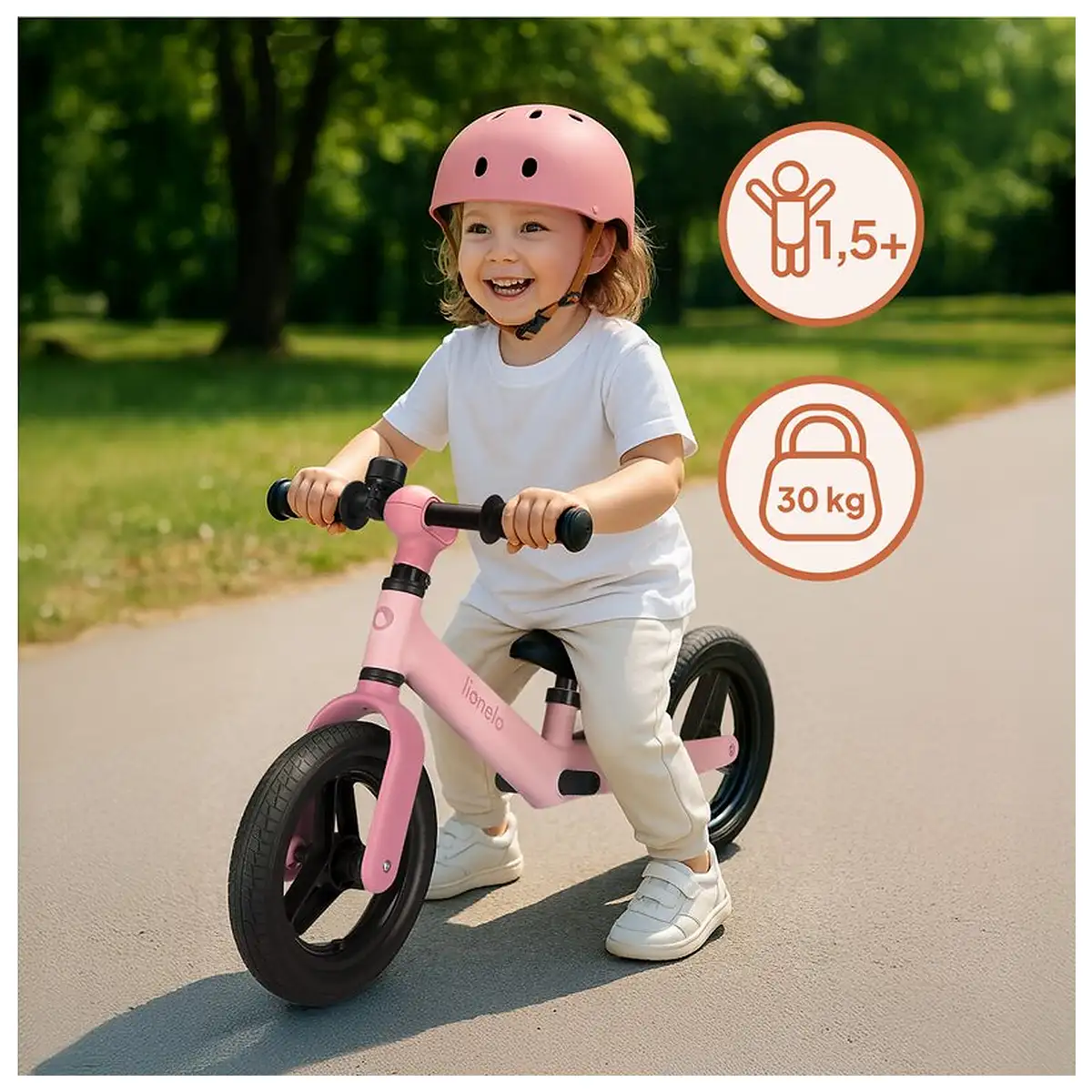 Bicicleta fara pedale, Lionelo, Toni, Cu ghidon si sa reglabile, Ultra usoara, 2.8 Kg, 18 luni+, Sustine 30 kg, Conform [9]