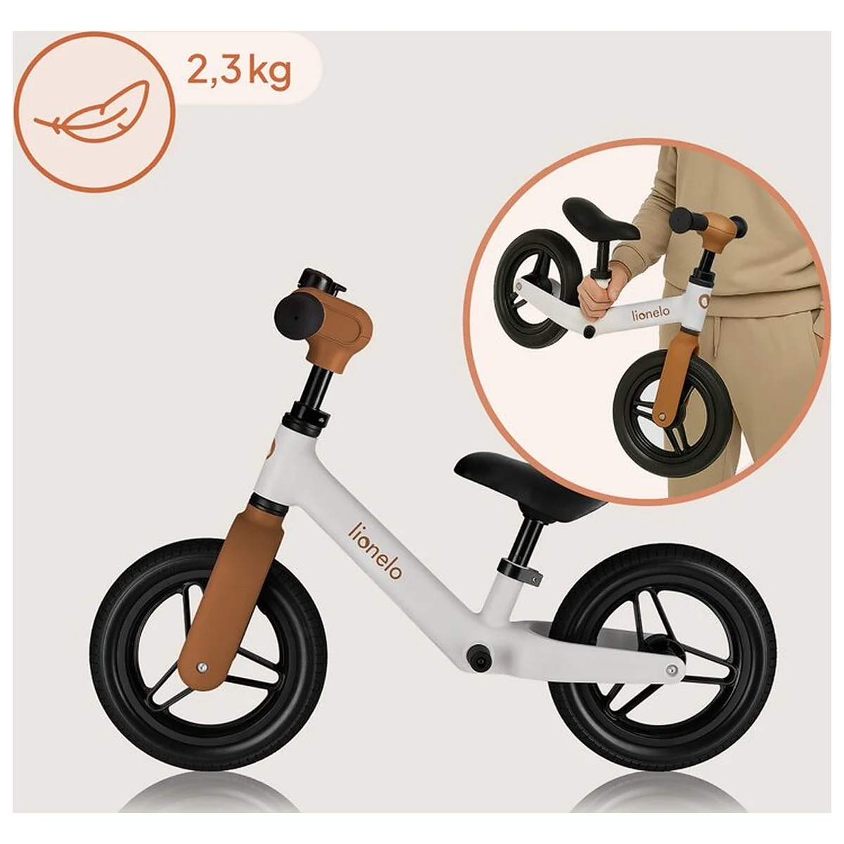 Bicicleta fara pedale, Lionelo, Toni, Cu ghidon si sa reglabile, Ultra usoara, 2.8 Kg, 18 luni+, Sustine 30 kg, Conform [10]