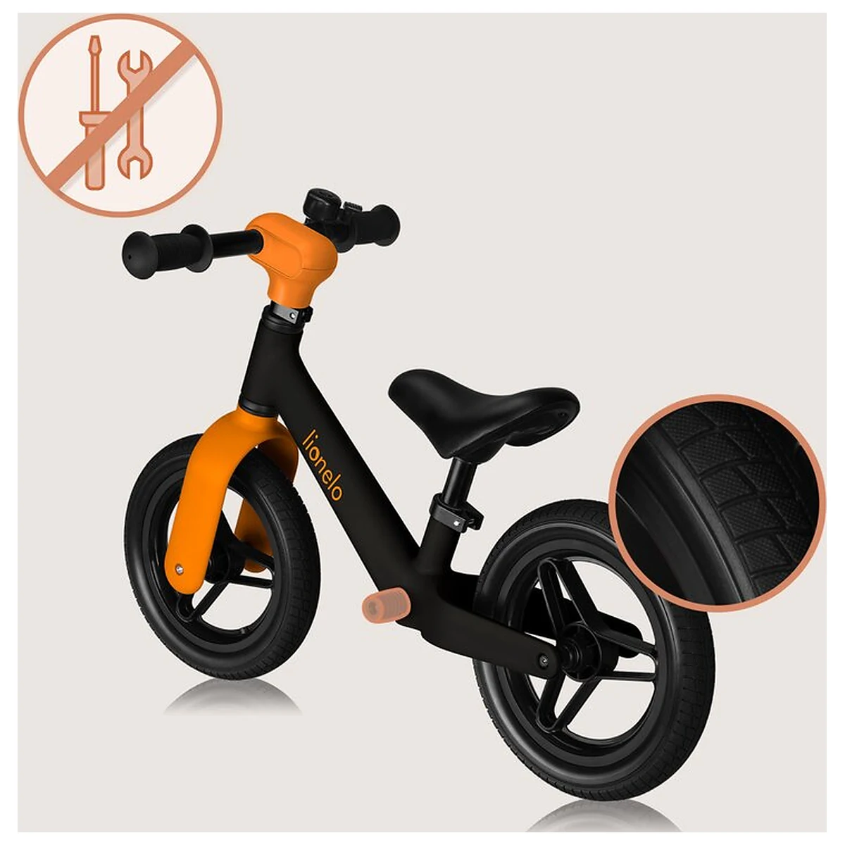 Bicicleta fara pedale, Lionelo, Toni, Cu ghidon si sa reglabile, Ultra usoara, 2.8 Kg, 18 luni+, Sustine 30 kg, Conform [9]