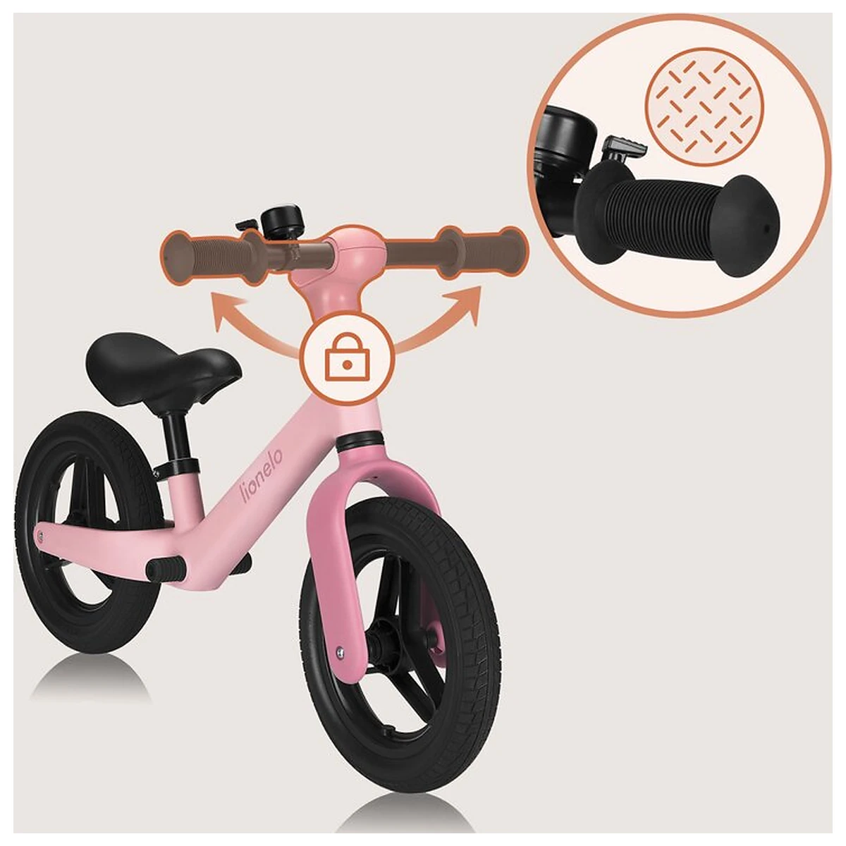 Bicicleta fara pedale, Lionelo, Toni, Cu ghidon si sa reglabile, Ultra usoara, 2.8 Kg, 18 luni+, Sustine 30 kg, Conform [12]