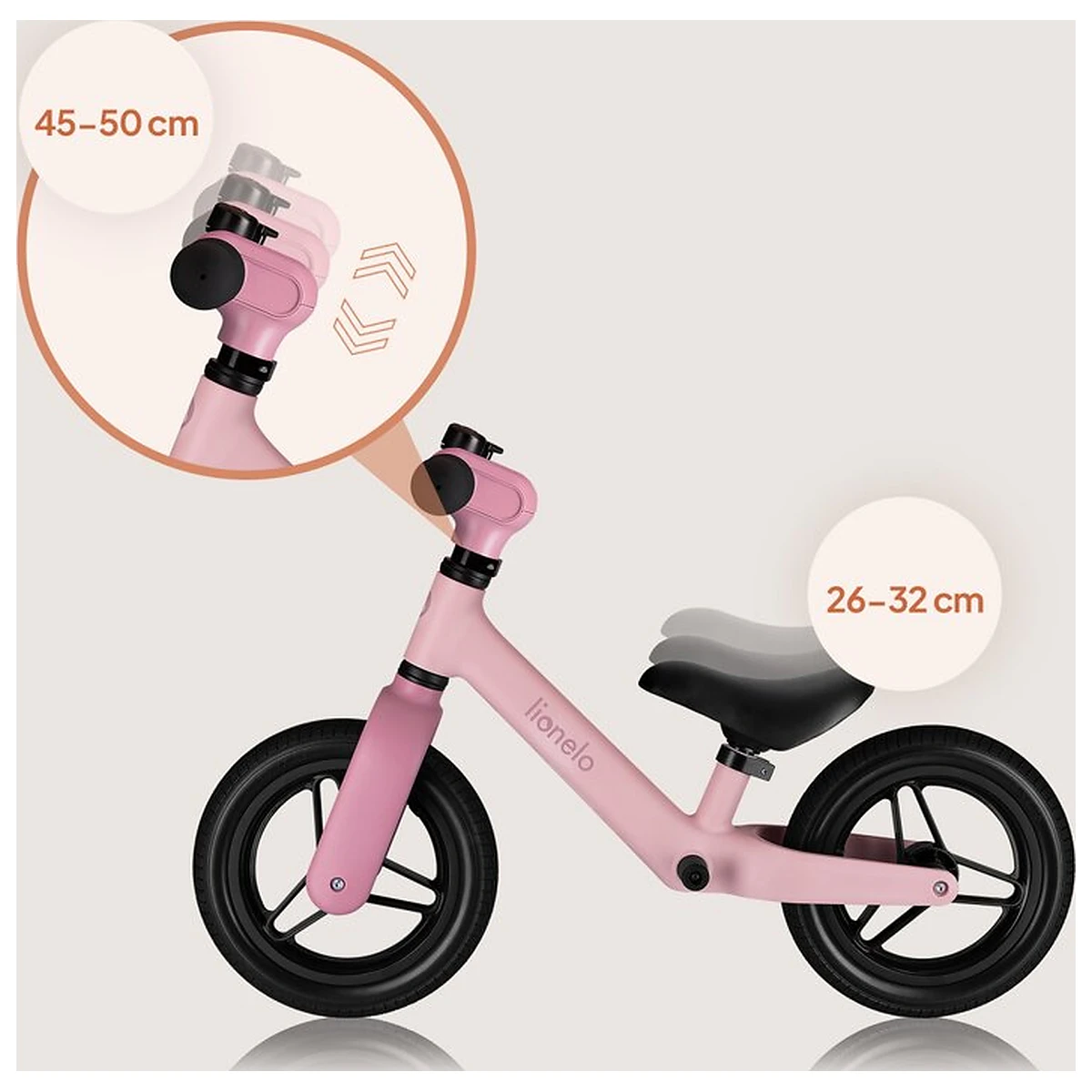 Bicicleta fara pedale, Lionelo, Toni, Cu ghidon si sa reglabile, Ultra usoara, 2.8 Kg, 18 luni+, Sustine 30 kg, Conform [10]