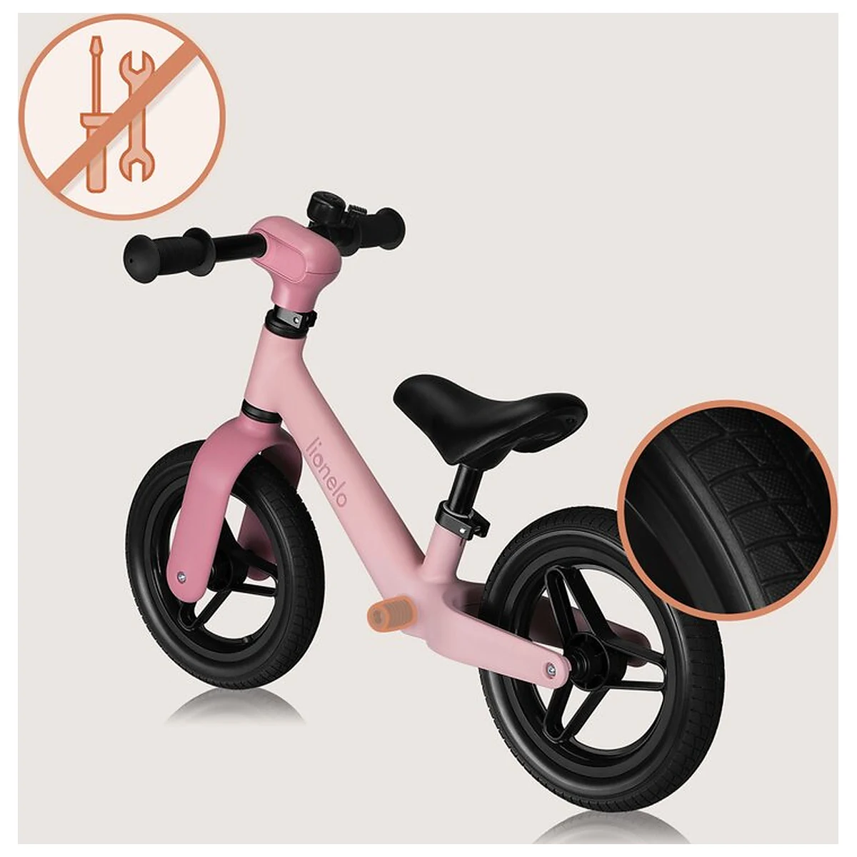 Bicicleta fara pedale, Lionelo, Toni, Cu ghidon si sa reglabile, Ultra usoara, 2.8 Kg, 18 luni+, Sustine 30 kg, Conform [11]