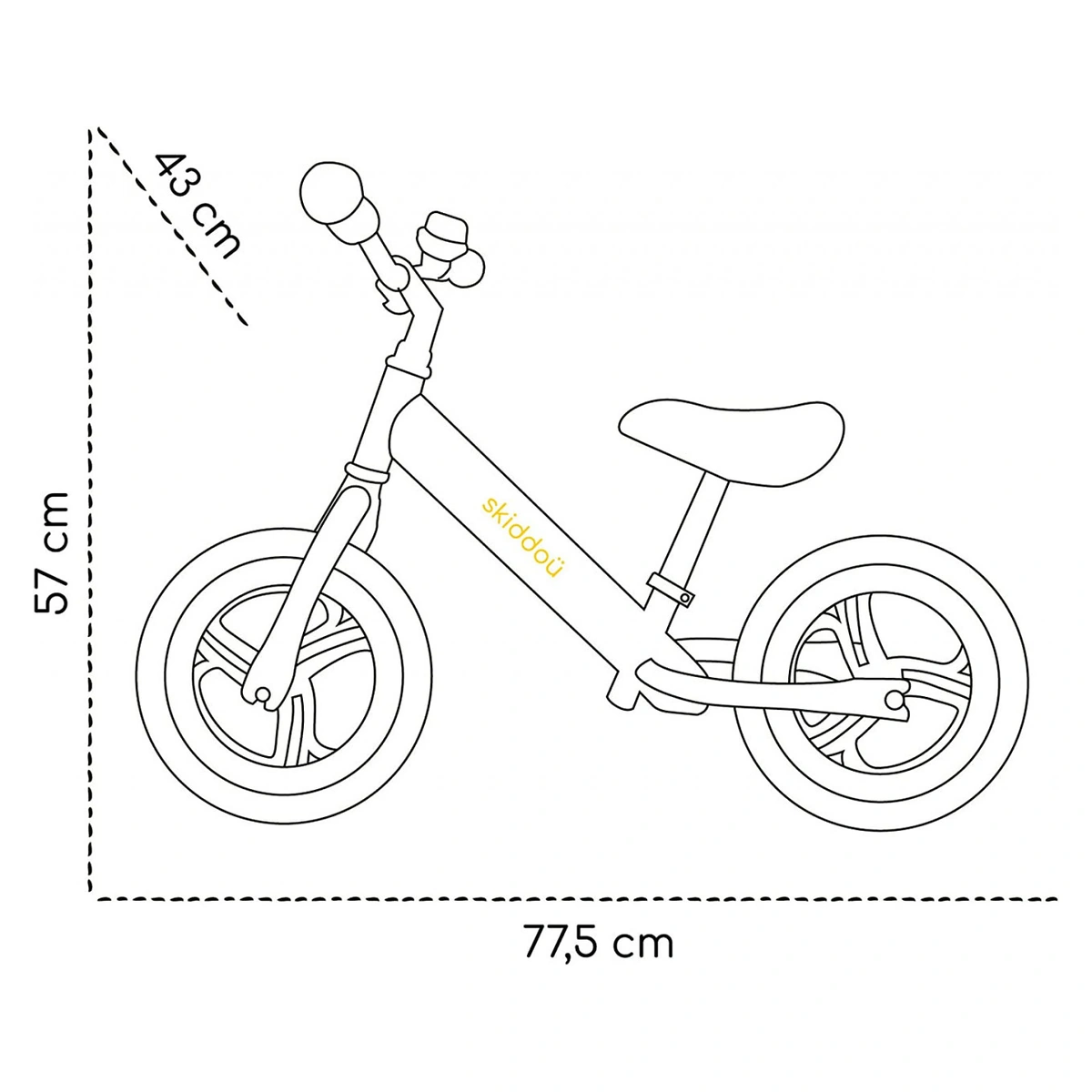 Bicicleta fara pedale Nils, Skiddou, Galben [10]