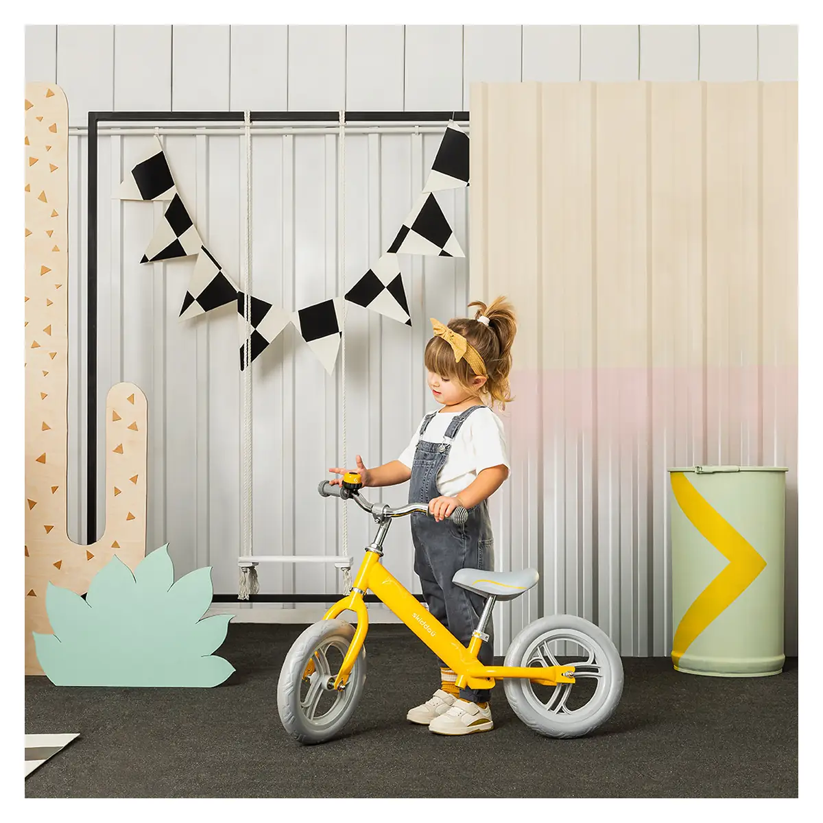 Bicicleta fara pedale Nils, Skiddou, Galben [8]