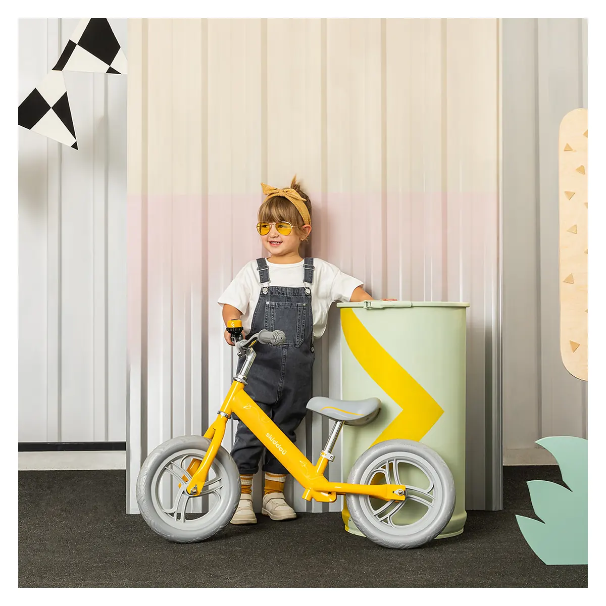 Bicicleta fara pedale Nils, Skiddou, Galben [9]