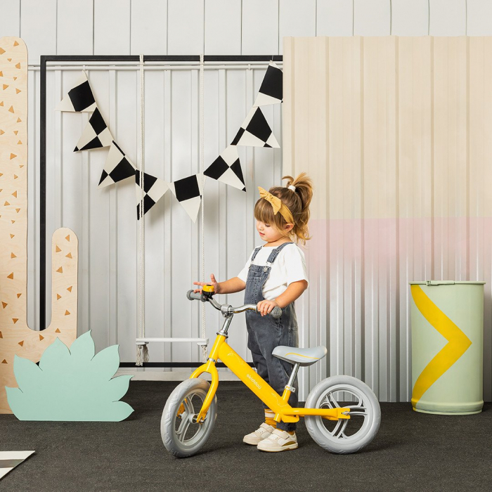 Bicicleta fara pedale Nils, Skiddou, Galben [8]