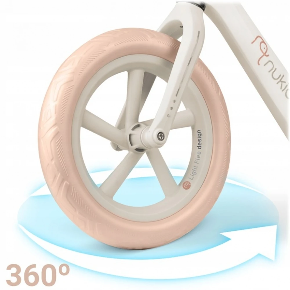 Bicicleta fara pedale pentru copii, roti EVA, Light Flee Nukido - Bej [4]