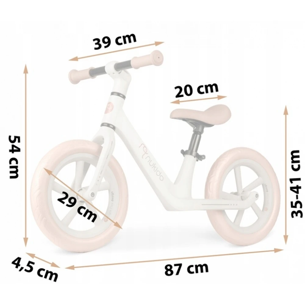 Bicicleta fara pedale pentru copii, roti EVA, Light Flee Nukido - Bej [6]