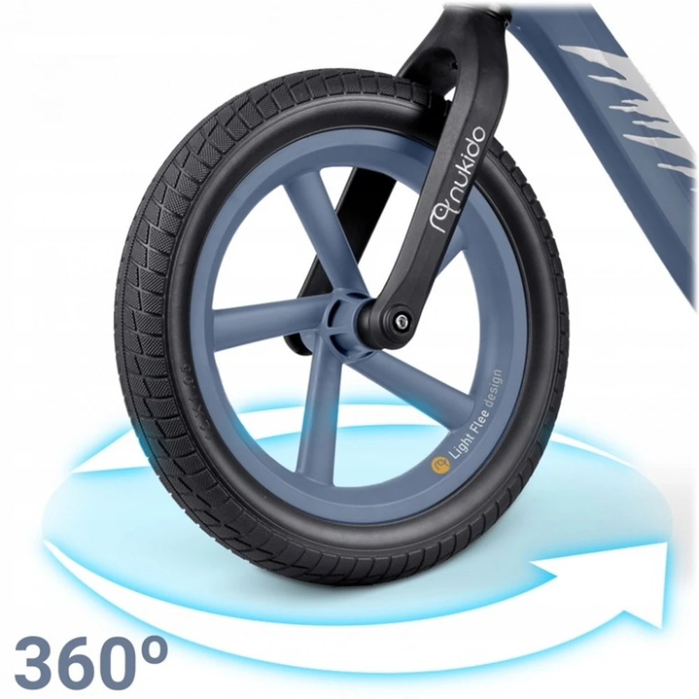 Bicicleta fara pedale pentru copii, roti EVA, Light Flee Nukido - Bleumarin [4]