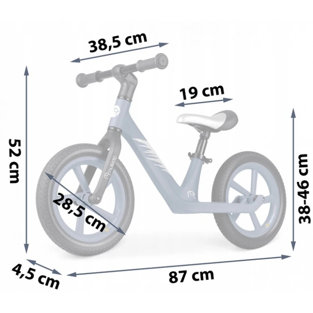 Bicicleta fara pedale pentru copii, roti EVA, Light Flee Nukido - Bleumarin [6]