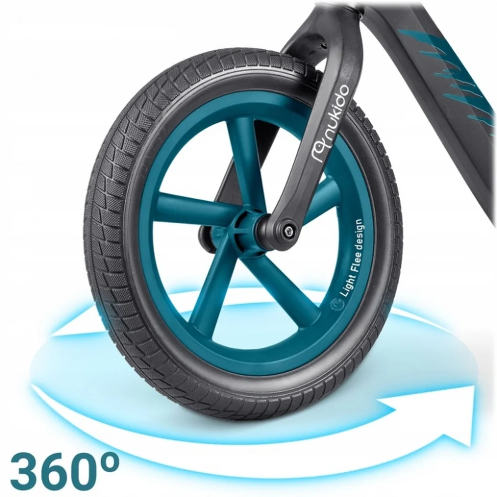 Bicicleta fara pedale pentru copii, roti EVA, Light Flee Nukido - Negru [4]