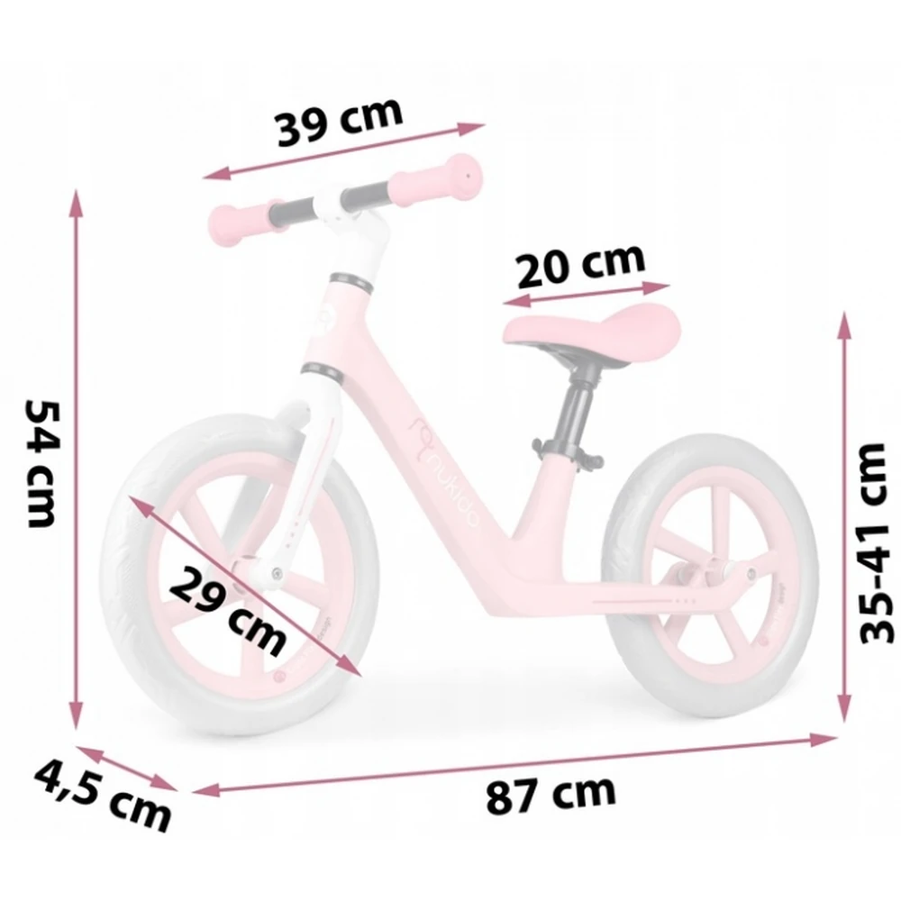 Bicicleta fara pedale pentru copii, roti EVA, Light Flee Nukido - Roz [6]