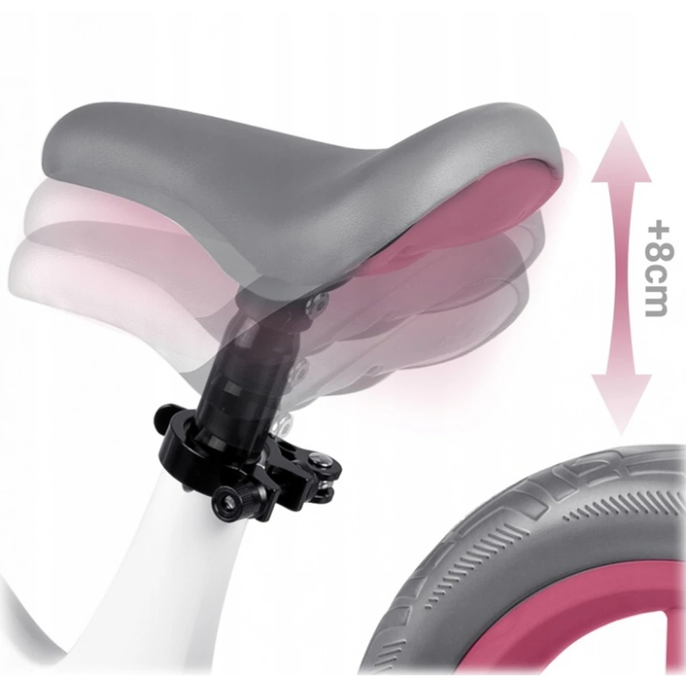 Bicicleta fara pedale pentru copii, roti EVA, Light Flee Nukido - Roz - Alb [3]