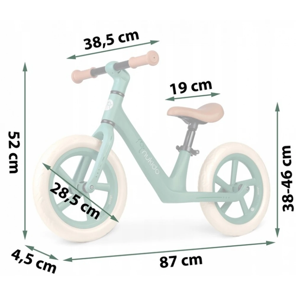 Bicicleta fara pedale pentru copii, Light Flee Nukido - Verde [7]