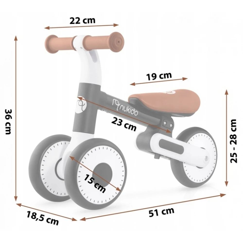 Bicicleta fara pedale pentru copii, roti EVA, Nukid - Negru [8]