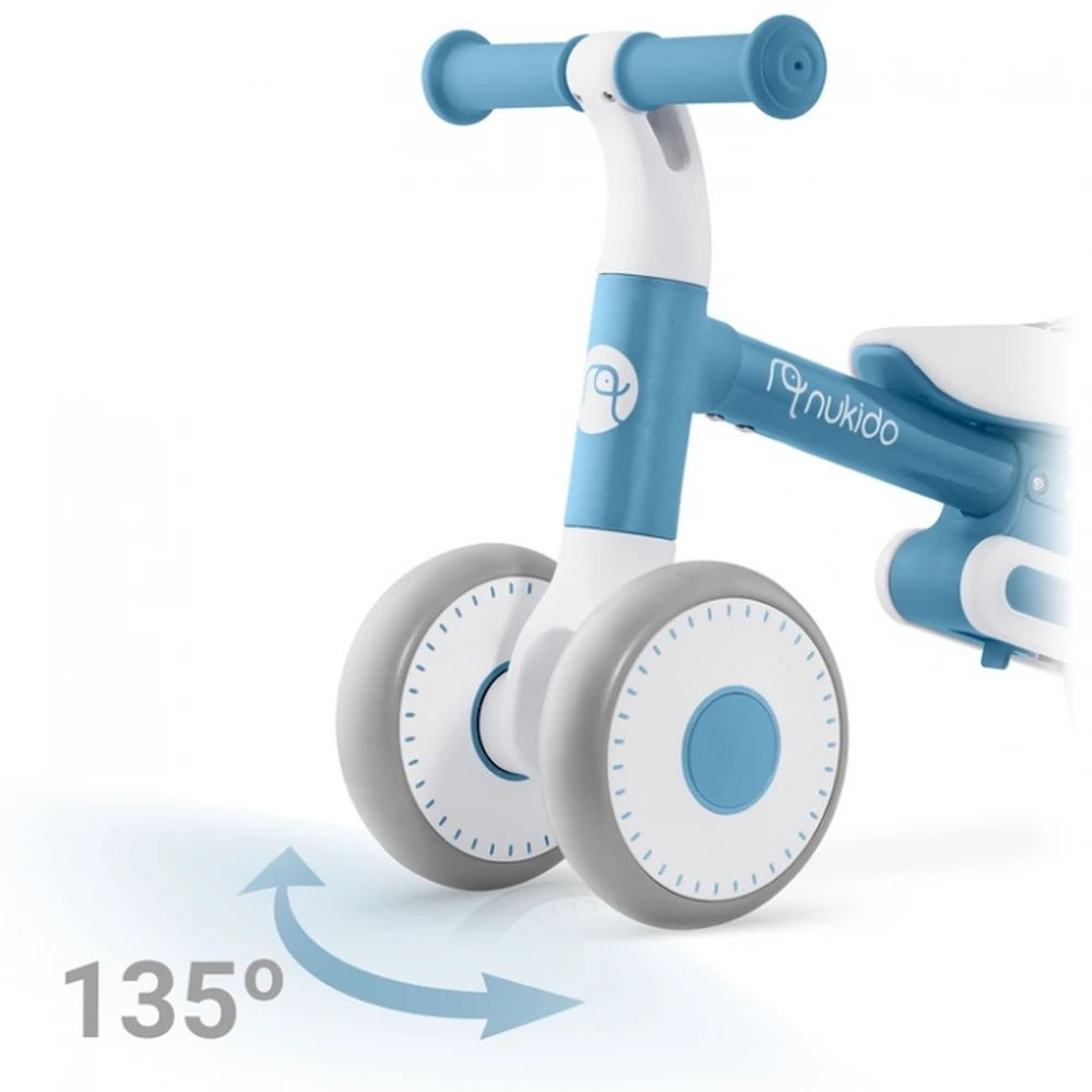 Bicicleta fara pedale pentru copii, roti EVA, Nukido - Albastru [5]